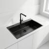 OUTLET - Minor damage Pure.Sink Luxion PVD Large Black Sink 78x50 cm Tapwing with Drilled Hole Bench PLX7850T-63